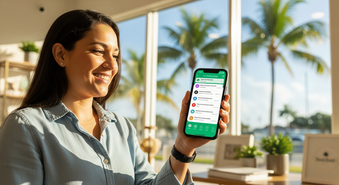 South Florida business owner responding to new local customer leads